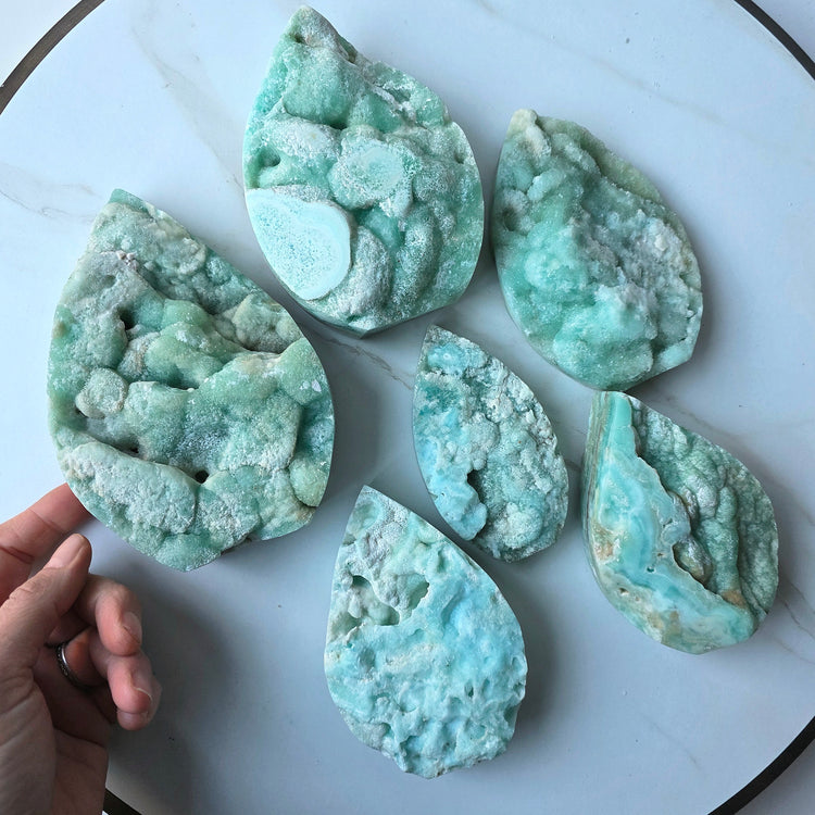 Blue Aragonite Crystal Flame Natural Raw High Quality