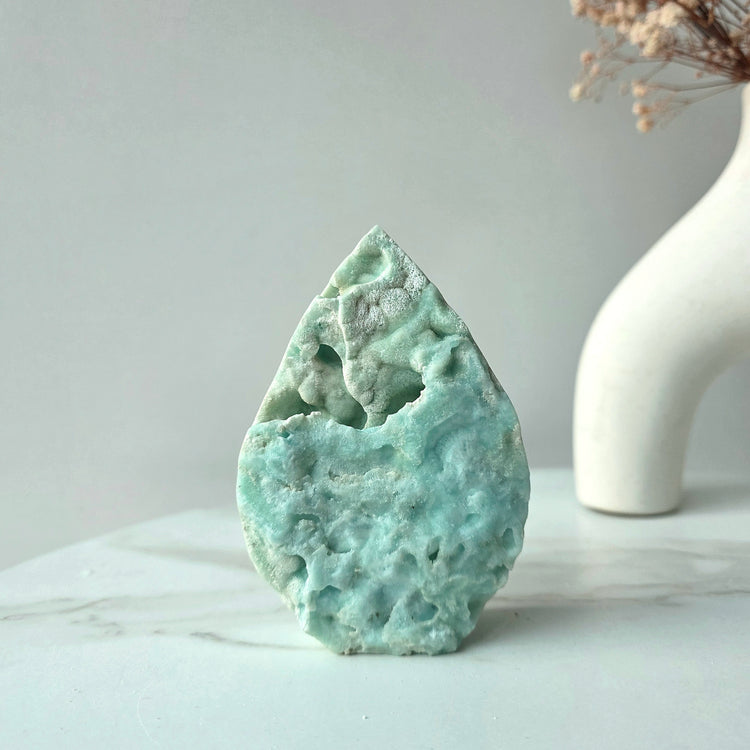 Blue Aragonite Crystal Flame Natural Raw High Quality