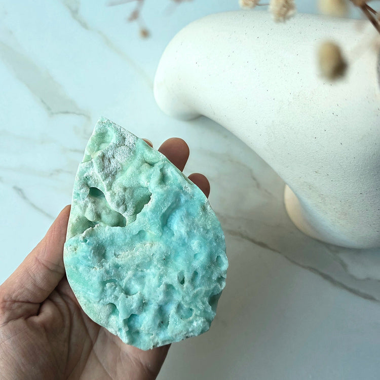 Blue Aragonite Crystal Flame Natural Raw High Quality