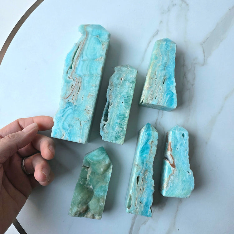 Blue Aragonite Crystal Tower Natural Raw High Quality