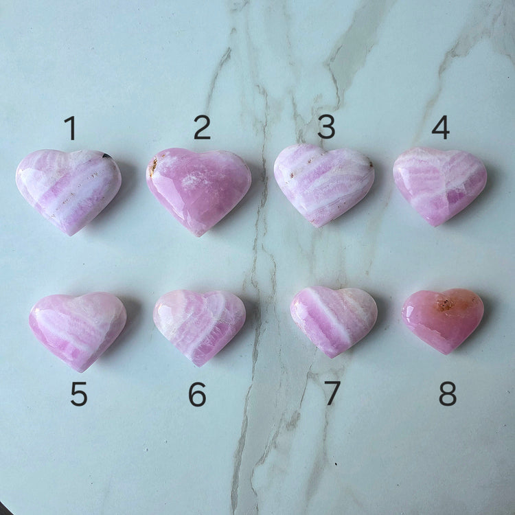 Pink Aragonite Crystal Heart