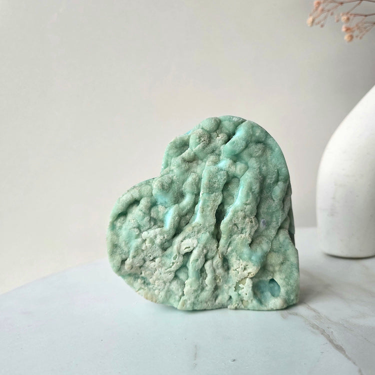 Blue Aragonite Crystal Natural Heart