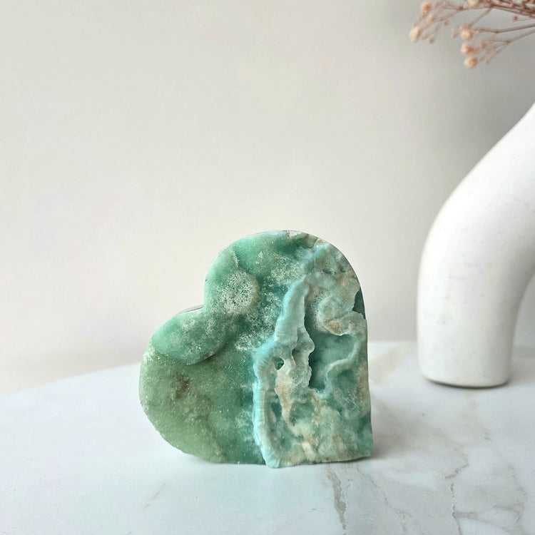 Blue Aragonite Crystal Natural Heart