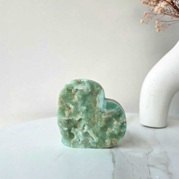 Blue Aragonite Crystal Natural Heart
