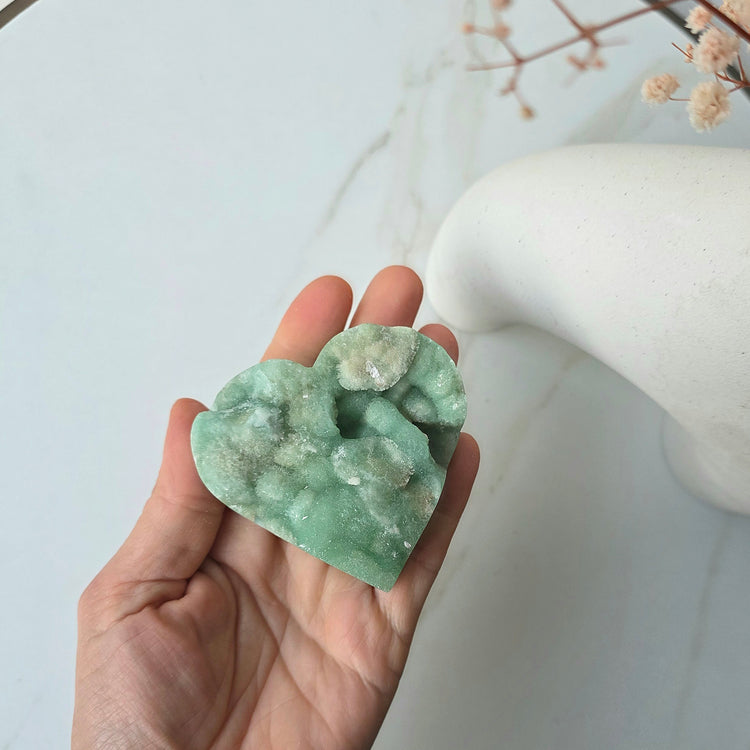 Blue Aragonite Crystal Natural Heart