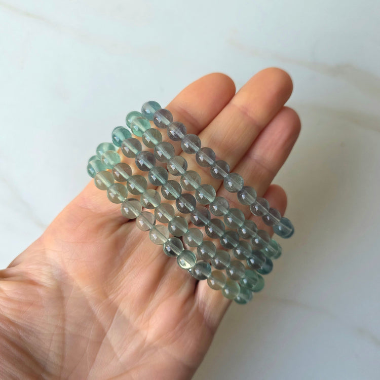 Fluorite Crystal Bead Bracelet