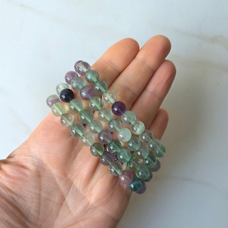 Fluorite Crystal Bead Bracelet