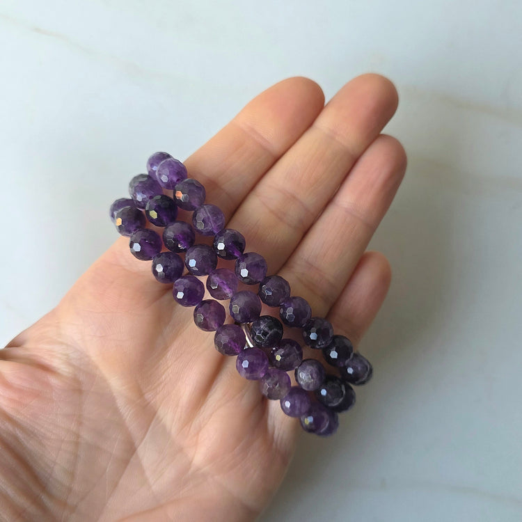 Gemstone Multifaceted Bead Bracelets