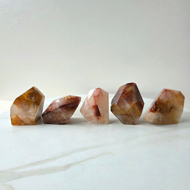 Golden Healer Crystal with Fire Quartz Freeform