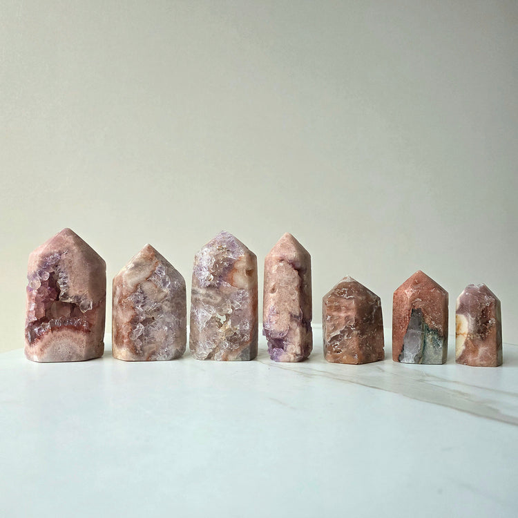 Pink Amethyst Crystal Point Tower