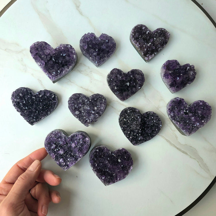 Amethyst Crystal Carved Heart
