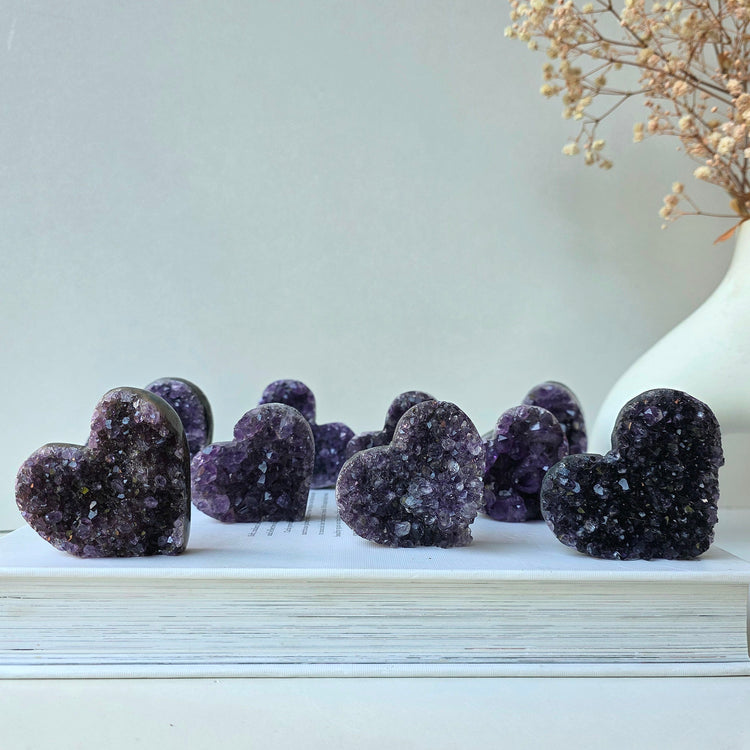 Amethyst Crystal Carved Heart