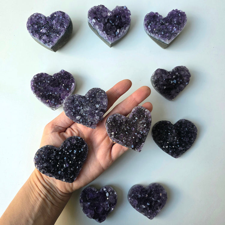 Amethyst Crystal Carved Heart