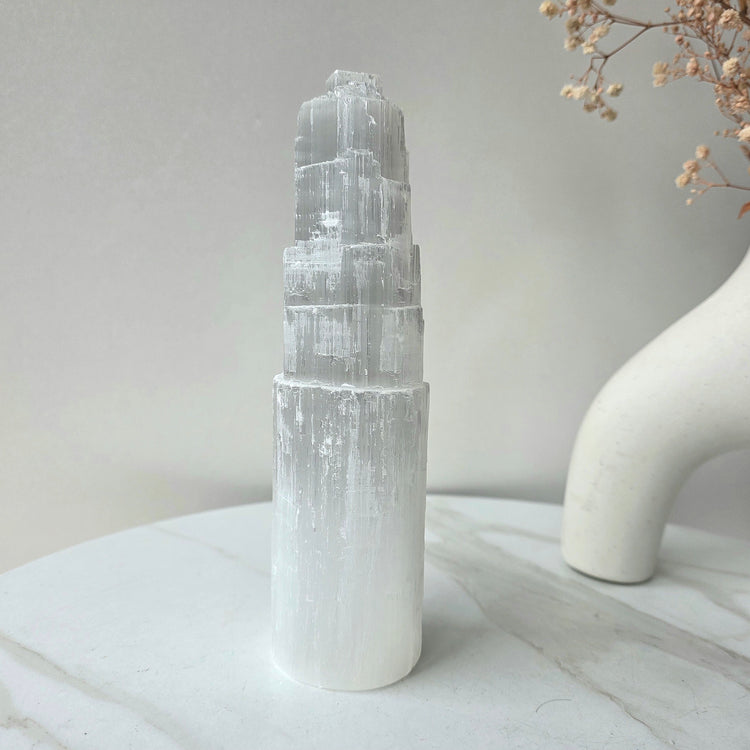 Selenite Crystal Tower - Crystals and Me | Crystal Candles and Ethically Sourced Crystals