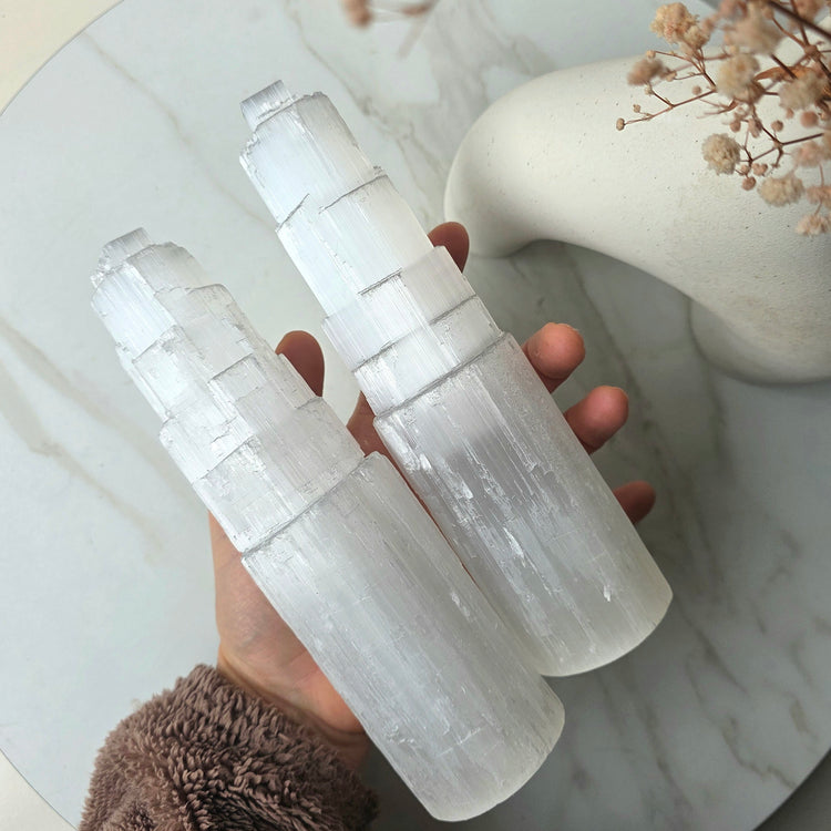 Selenite Crystal Tower - Crystals and Me | Crystal Candles and Ethically Sourced Crystals