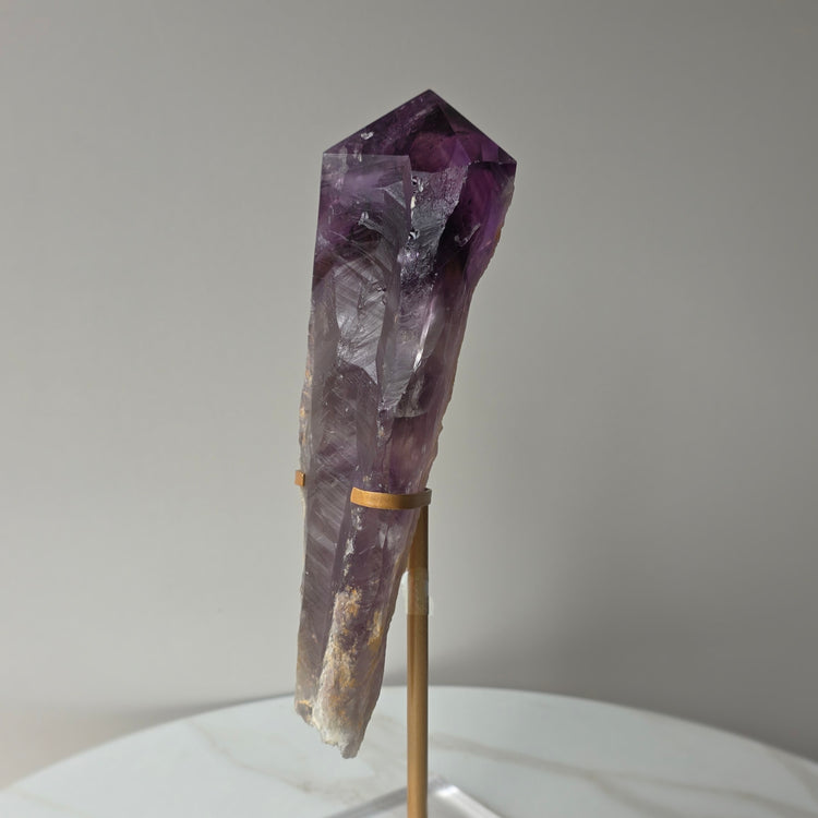 Amethyst Crystal Natural Rough Point on Stand