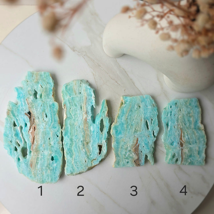 Caribbean Calcite Crystal Slab Slice High Quality