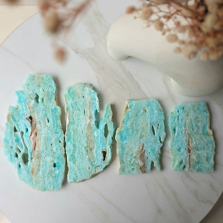 Caribbean Calcite Crystal Slab Slice High Quality