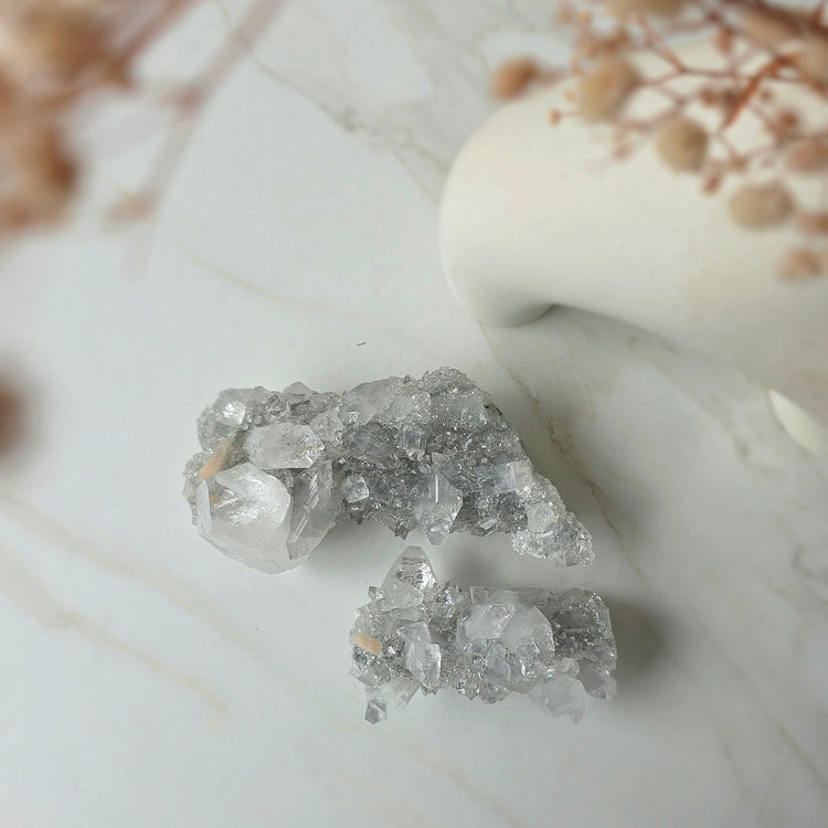 Diamond Apophyllite Crystal Cluster Rare AAA High Quality Collectors Piece with Stilbite