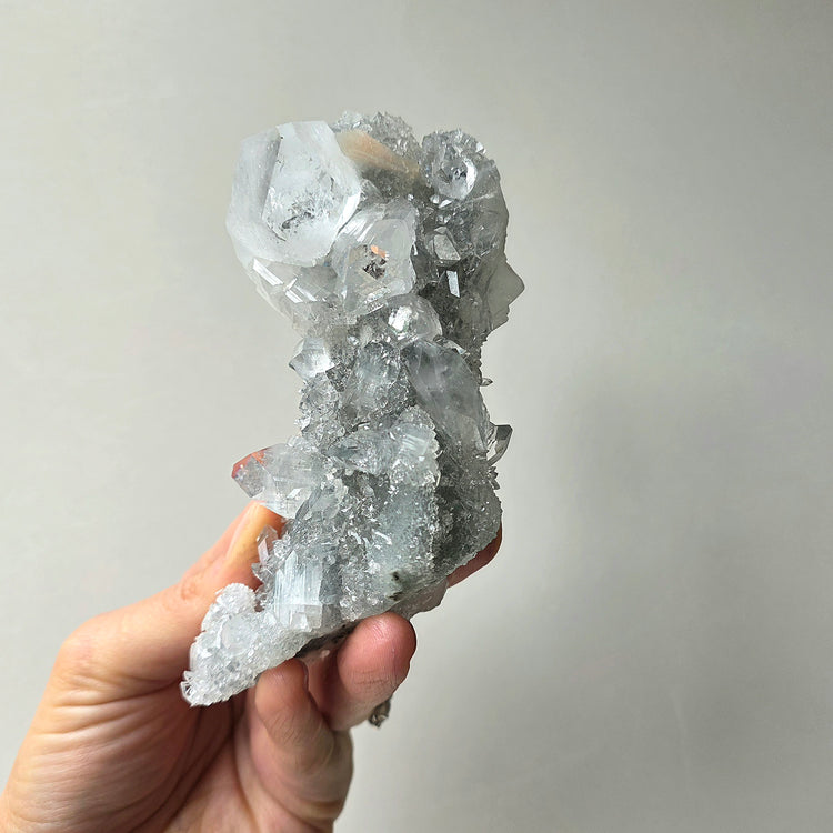Diamond Apophyllite Crystal Cluster Rare AAA High Quality Collectors Piece with Stilbite