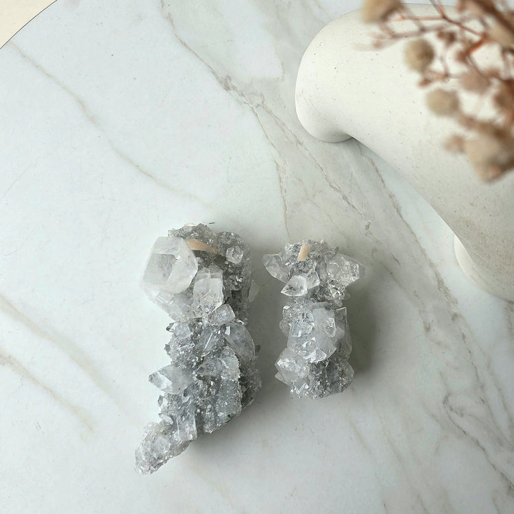 Diamond Apophyllite Crystal Cluster Rare AAA High Quality Collectors Piece with Stilbite