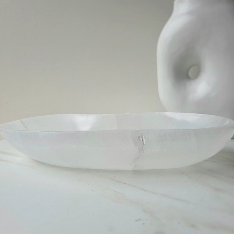 Selenite Crystal Platter Dish Bowl