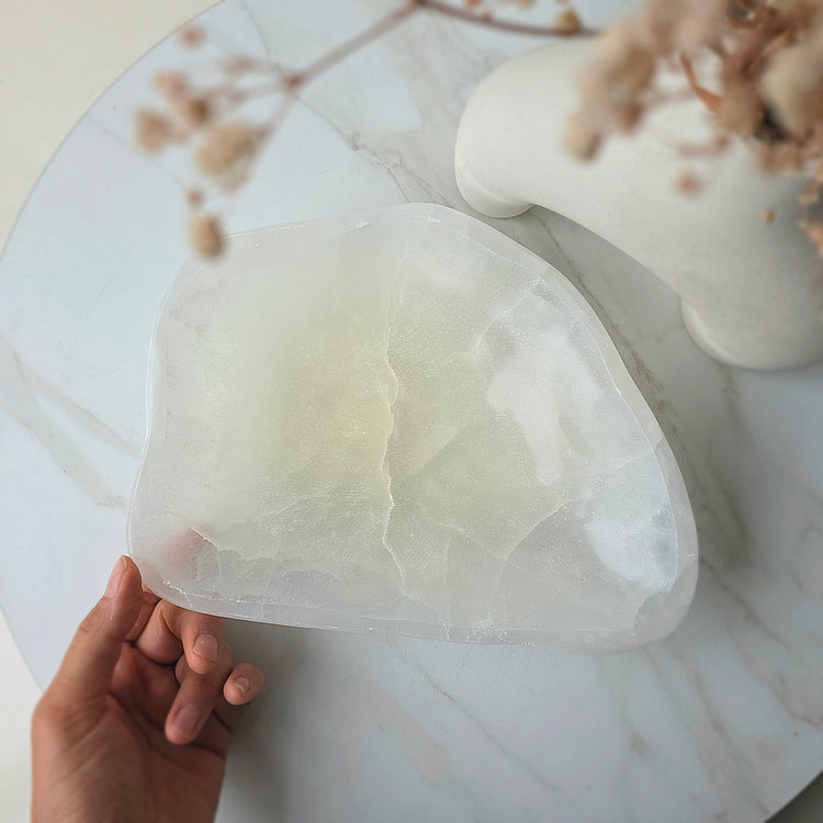 Selenite Crystal Platter Dish Bowl