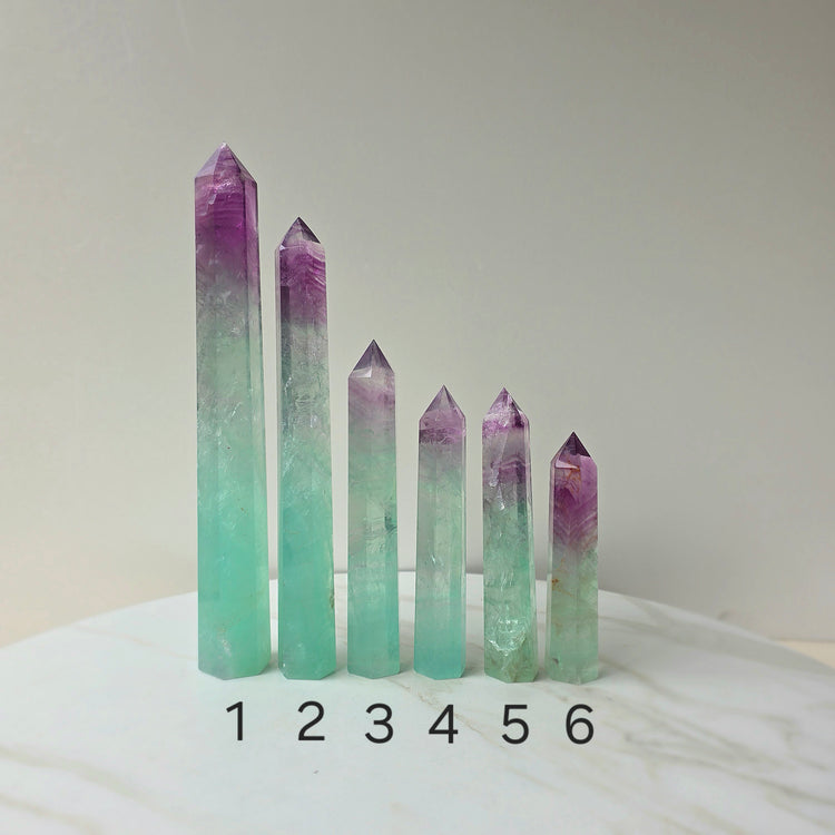 Watermelon Rainbow Fluorite Crystal Tower Point Obelisk High Quality