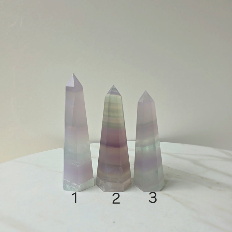 Lavender Fluorite Crystal Tower Point