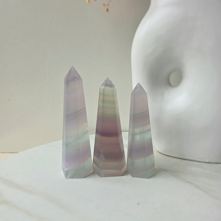Lavender Fluorite Crystal Tower Point