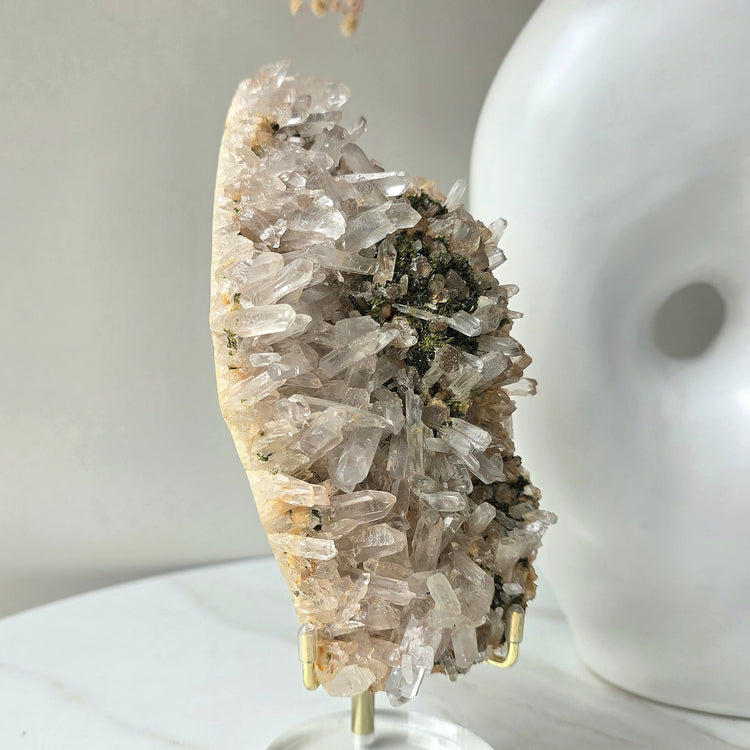 Himalayan Crystal Quartz with Epidote Crystal Cluster