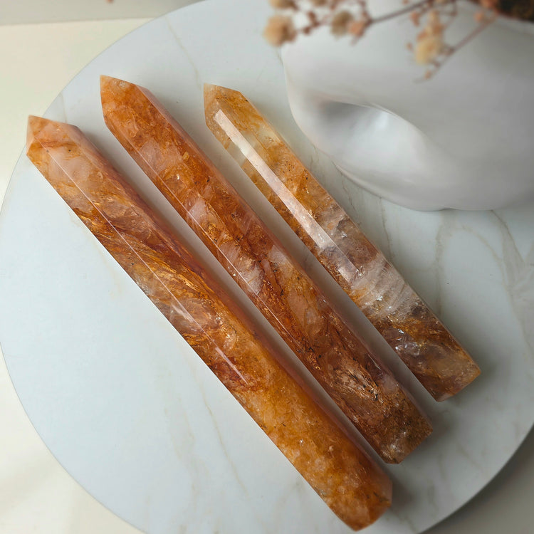 Golden Healer Crystal Hematoid Quartz Crystal Tower Point Obelisk Generator High Quality