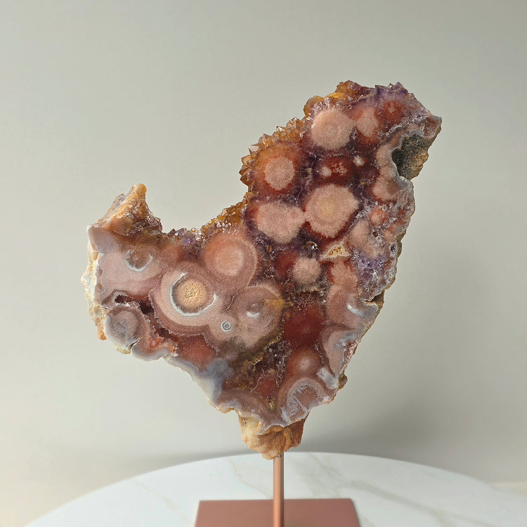 Pink Amethyst Crystal Slab on Stand Brazil High Quality 8