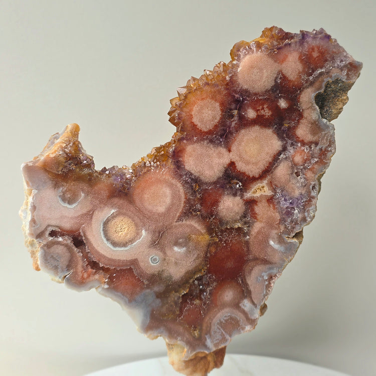 Pink Amethyst Crystal Slab on Stand Brazil High Quality 8