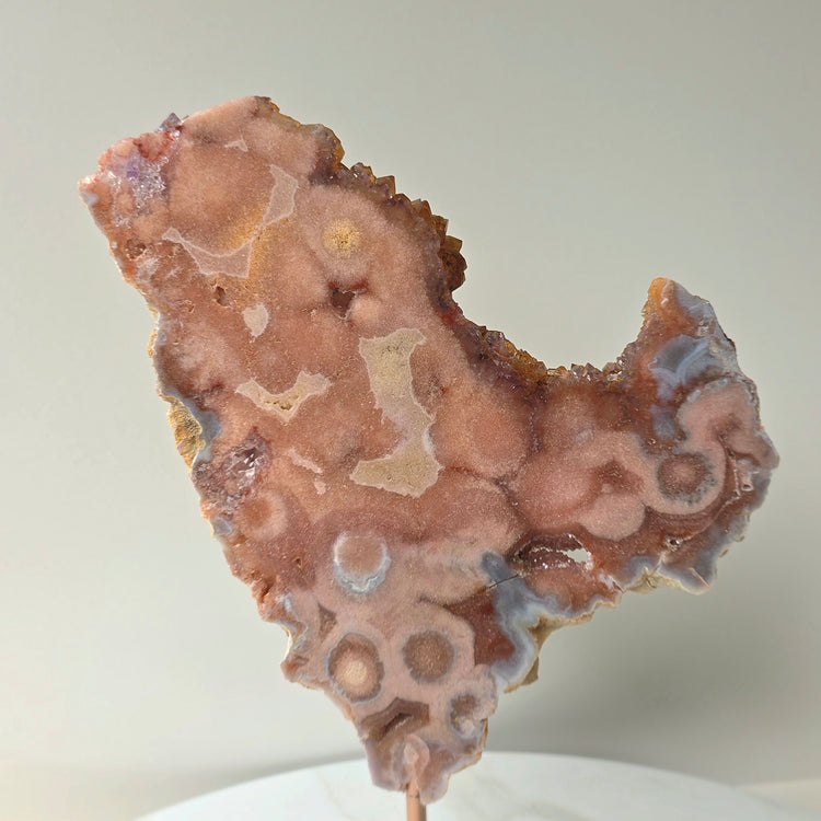 Pink Amethyst Crystal Slab on Stand Brazil High Quality 8