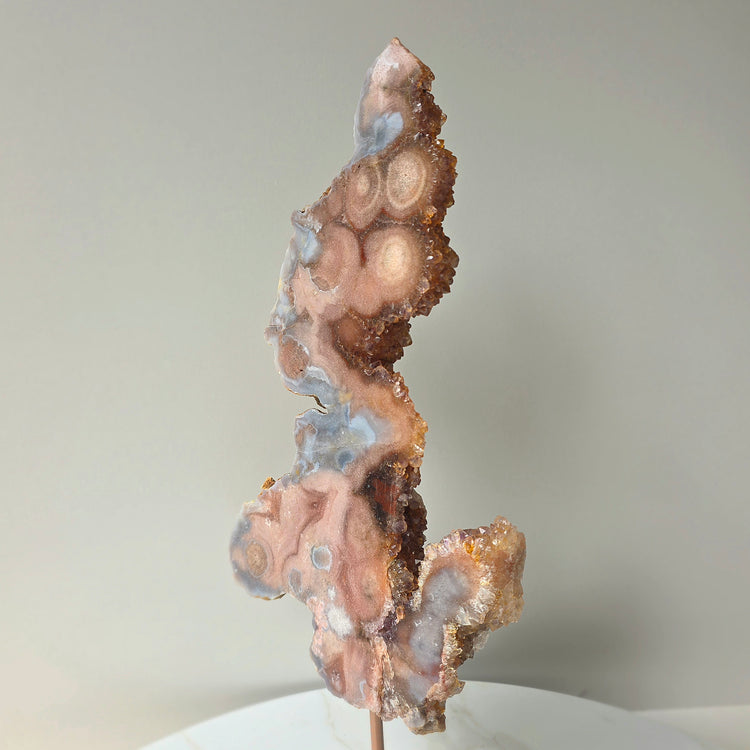 Pink Amethyst Crystal Slab on Stand Brazil High Quality 7