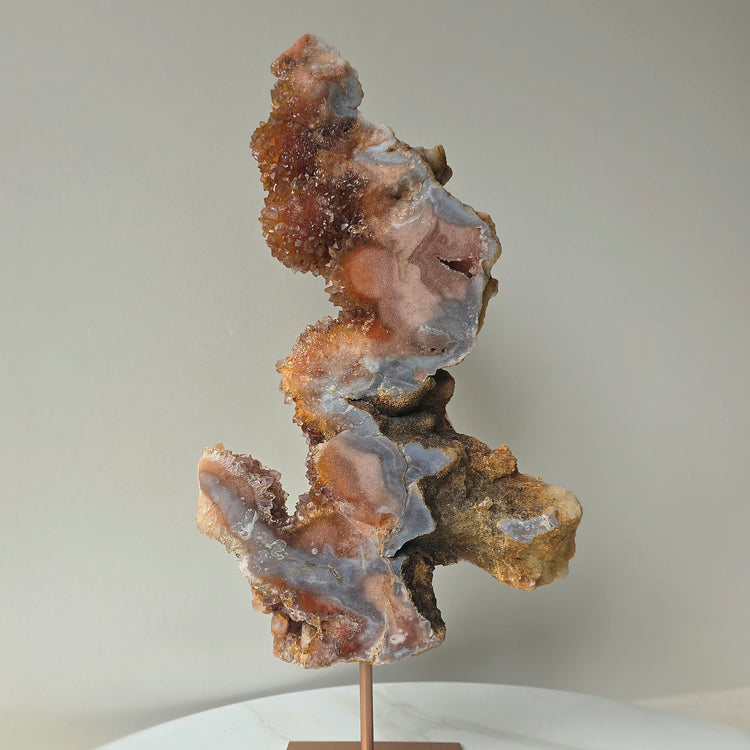 Pink Amethyst Crystal Slab on Stand Brazil High Quality 7