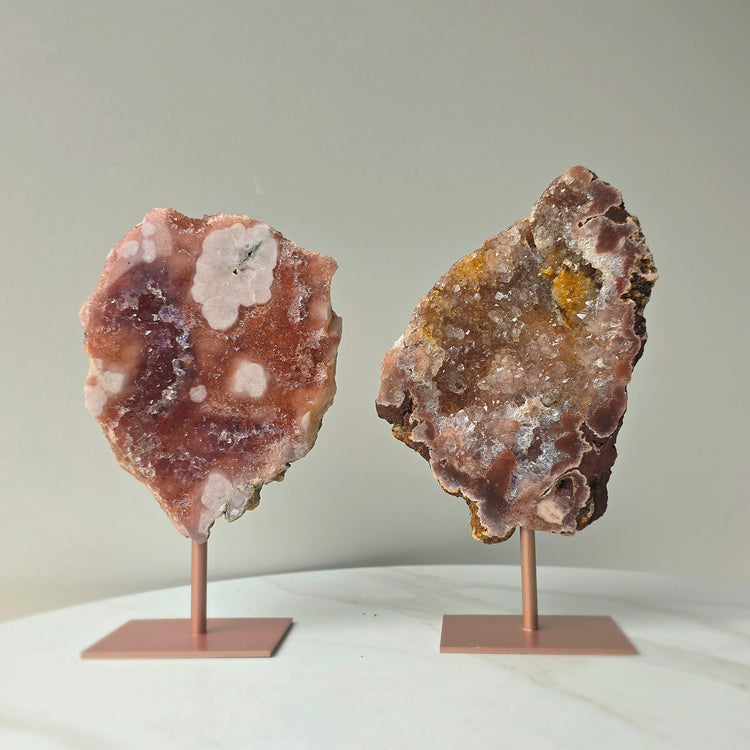 Pink Amethyst Crystal Slab on Stand Brazil High Quality Small 6