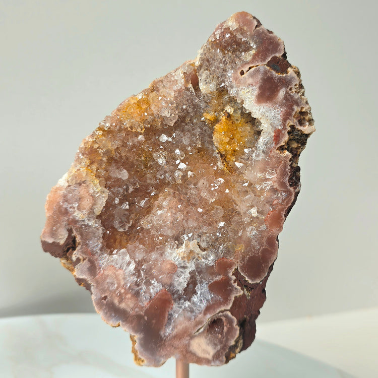 Pink Amethyst Crystal Slab on Stand Brazil High Quality Small 6