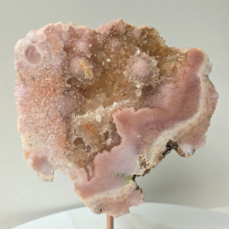 Pink Amethyst Crystal Slab on Stand Brazil High Quality 4