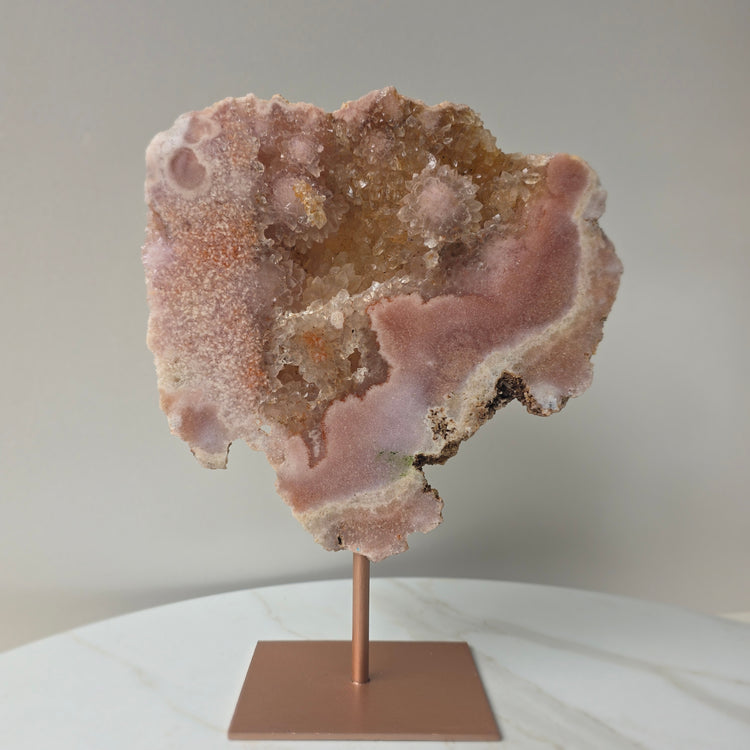 Pink Amethyst Crystal Slab on Stand Brazil High Quality 4