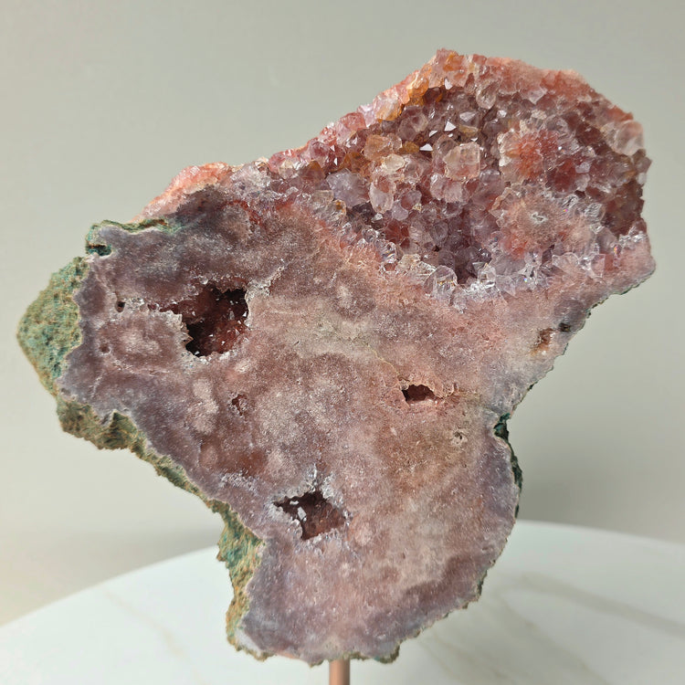 Pink Amethyst Crystal Slab on Stand Brazil High Quality 3