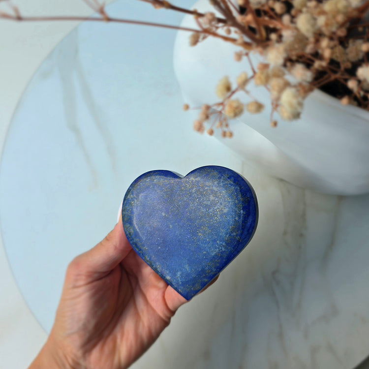 Lapis Lazuli Crystal Heart on Stand