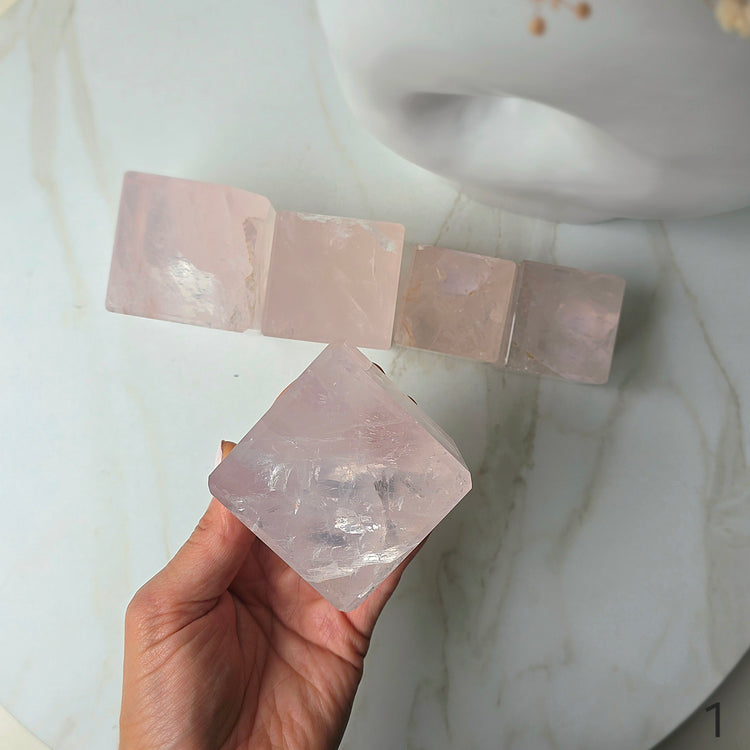 Rose Quartz Crystal Cube High Quality Madagascar