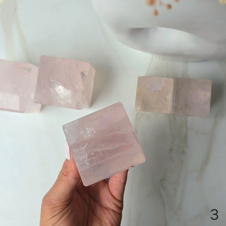 Rose Quartz Crystal Cube High Quality Madagascar