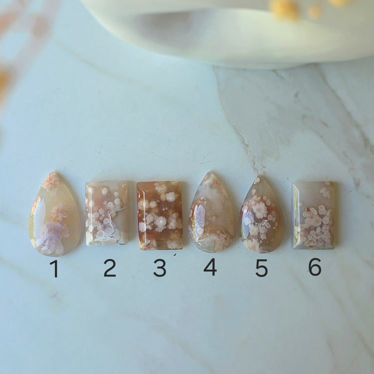 Flower Agate Crystal Cabochon High Quality