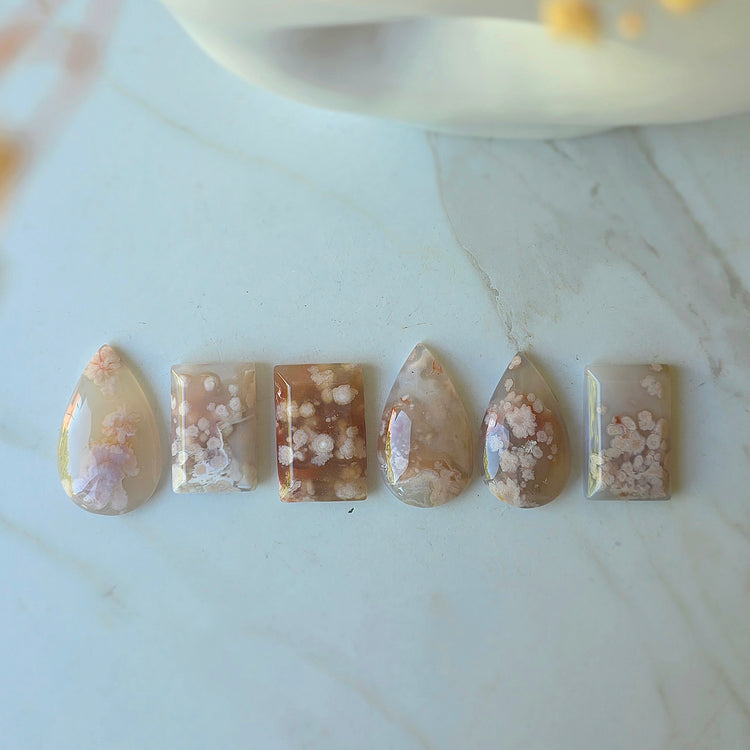 Flower Agate Crystal Cabochon High Quality