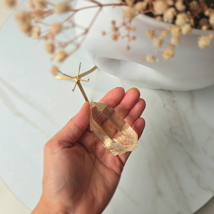 Natural Citrine Crystal Point Brazil High Quality with Stand