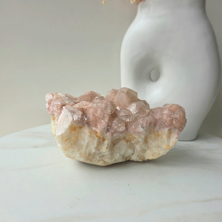 Pink Calcite Crystal Cluster XL Mexico