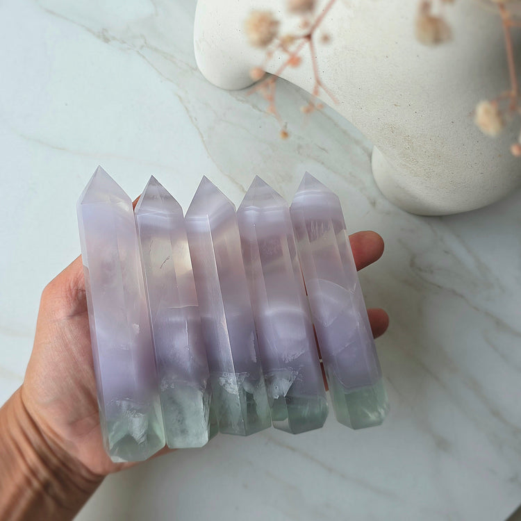 Rare Lavender Fluorite Crystal Tower Point Mexico High Quality